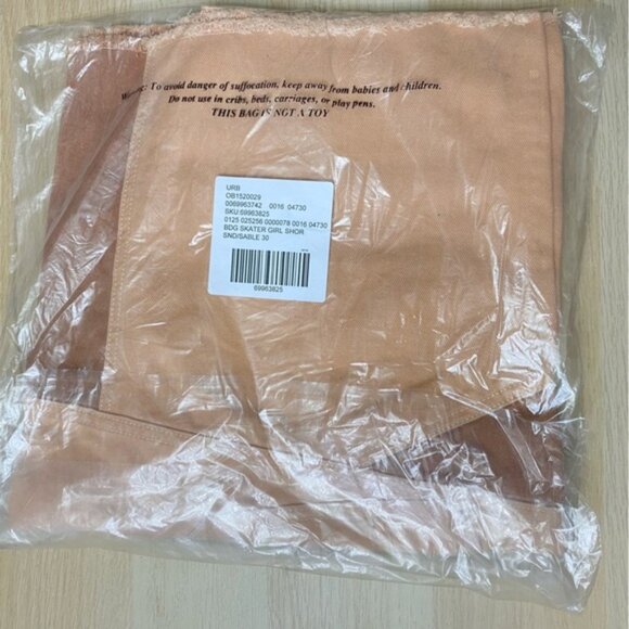 Urban Outfitters BDG Skater Girl Denim Short Seamed Sand Tan Brown New 30 Waist - Picture 7 of 9